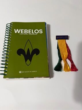 Webelos Cub Scout spiral Handbook 2021 with Colored Tassels pin holder